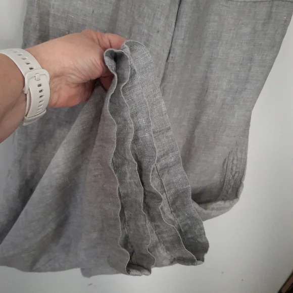 Athleta Cabo Linen Wide Leg Pants Pull On Elastic Waist Womens Size 6T Coastal - Picture 9 of 15